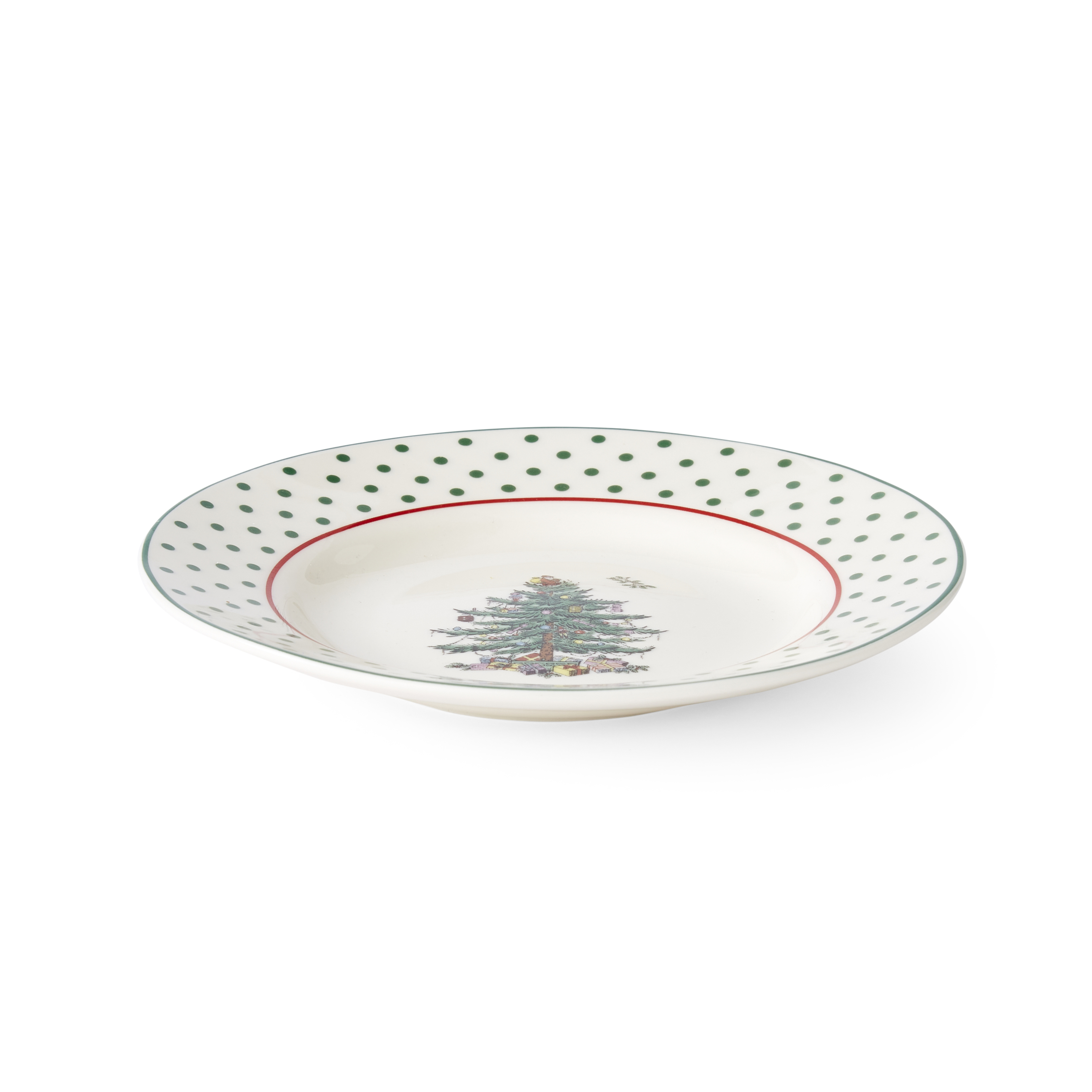 Christmas Tree Polka Dot Tidbit Plates Set of 4 image number null